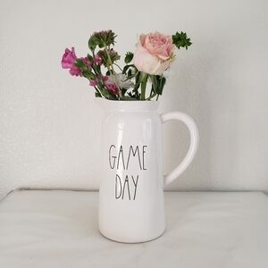Rae‎ Dunn GAME DAY Pitcher 9 1/4" Tall  Cream Color